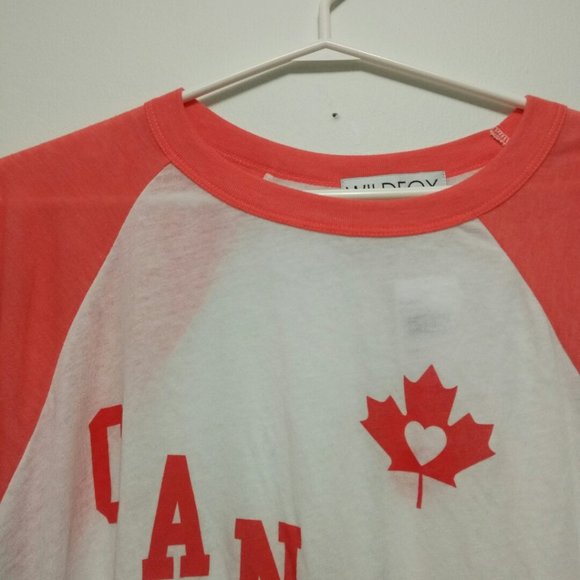 NWT Wildfox Blouse Tee Top Orange White - Picture 2 of 5